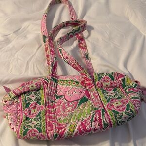 Vera Bradley Pink and Green Paisley Shoulder Bag